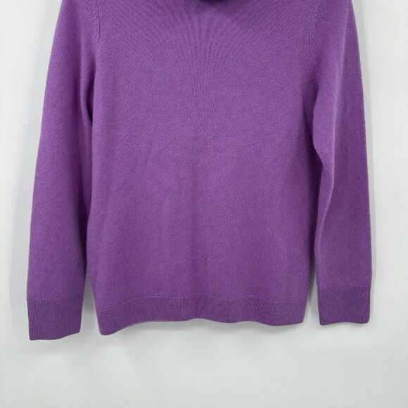 TALBOTS turtleneck sweater 100% cashmere super soft pullover lavender petite MP - Picture 3 of 6